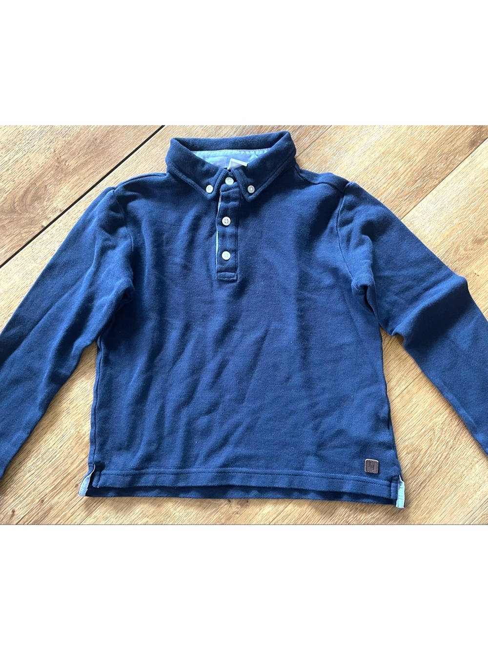 Janie & Jack Boys Navy Long-Sleeve Polo Shirt Size 5